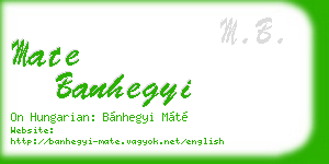 mate banhegyi business card